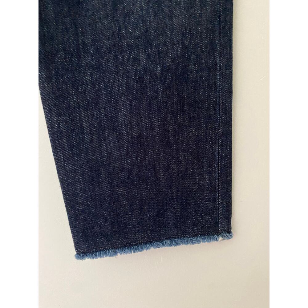 $695 Michael Kors Collection Calf Hair Straight Jean Dark Wash Animal Print EUC - Picture 10 of 14